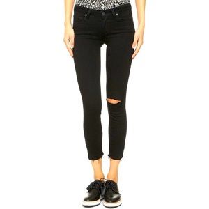 PAIGE Verdugo Crop - Jett Black Distressed